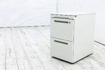 イトーキ CZRワゴン スチールワゴン 3段ワゴン 中古 収納家具 袖机 脇机 CZR-046MPCB-W9 ホワイト ワゴン3段の画像