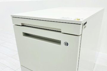 イトーキ CZRワゴン スチールワゴン 3段ワゴン 中古 収納家具 袖机 脇机 ホワイト ワゴン3段 シリンダー錠 400/593/657の画像