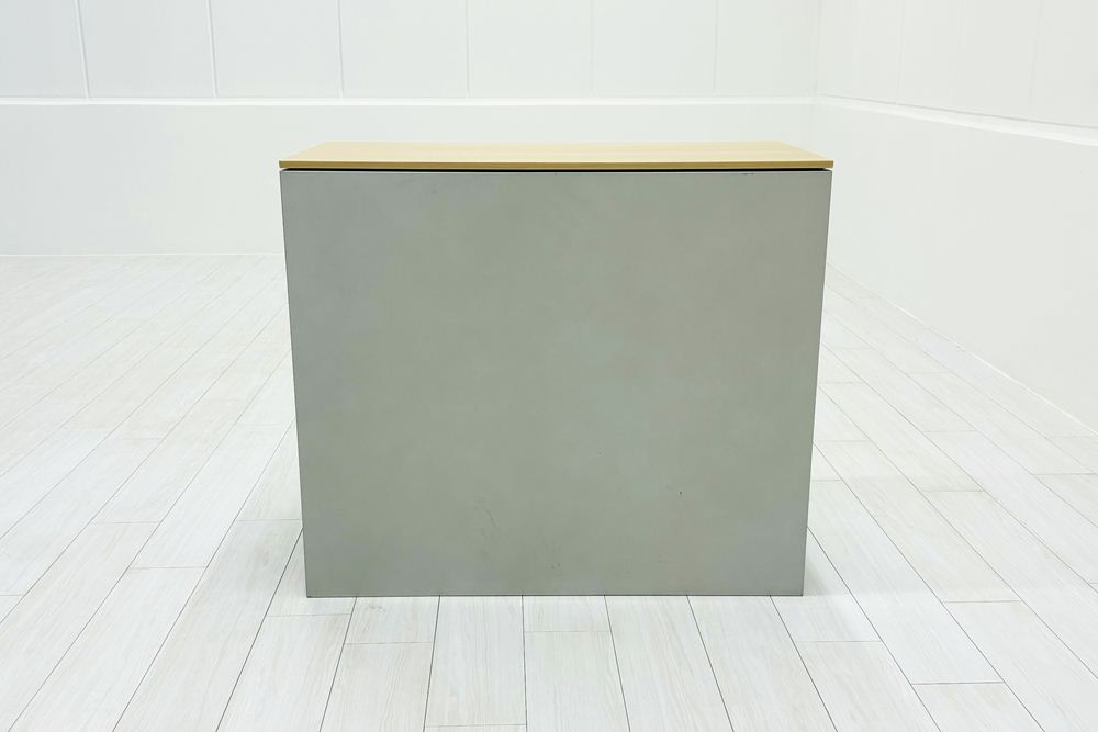 オカムラ レクトライン 2段両開き書庫 中古 スチール書庫 キャビネット 中古オフィス家具 ネオウッドライト 900/450/775 シリンダー錠の画像