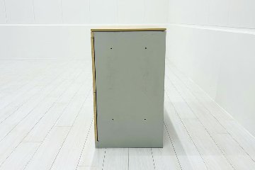 オカムラ レクトライン 2段ラテラル書庫 中古 スチール書庫 キャビネット 中古オフィス家具 ネオウッドライト 900/450/775 シリンダー錠の画像