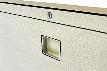 オカムラ レクトライン 2段ラテラル書庫 中古 スチール書庫 キャビネット 中古オフィス家具 ネオウッドライト 900/450/775 シリンダー錠の画像