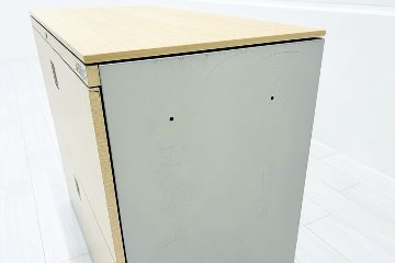 オカムラ レクトライン 2段ラテラル書庫 中古 スチール書庫 キャビネット 中古オフィス家具 ネオウッドライト 900/450/775 シリンダー錠の画像