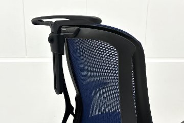 【ポリッシュ脚ピカピカ磨き有！】オカムラ シルフィーチェア 中古 2020年製 ハイバックメッシュ 可動肘 OKAMURA  Sylphy 中古オフィス家具 ミディアムブルーの画像