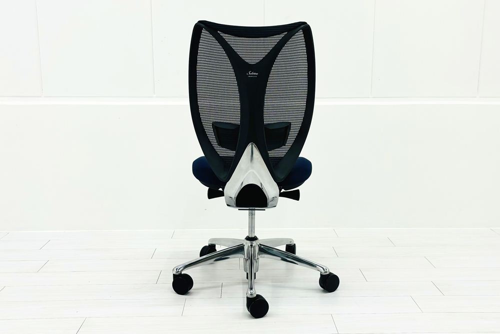 サブリナチェア 中古 オカムラ OKAMURA Sabrina ハイバック 肘無 中古オフィス家具 事務椅子 オフィスチェア ダークブルーの画像