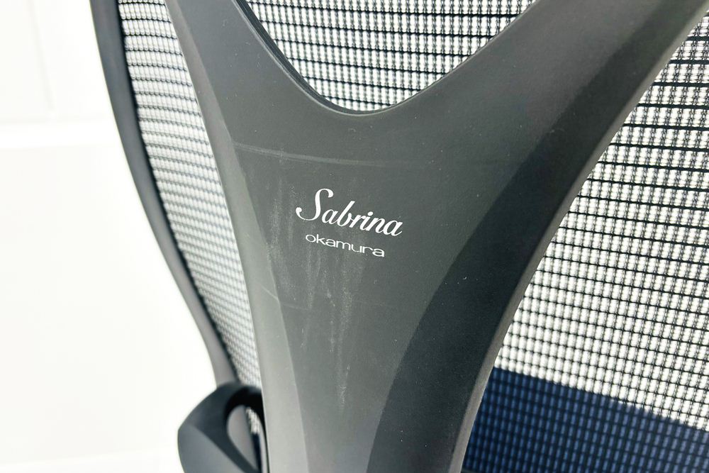 サブリナチェア 中古 オカムラ OKAMURA Sabrina ハイバック 肘無 中古オフィス家具 事務椅子 オフィスチェア ダークブルーの画像