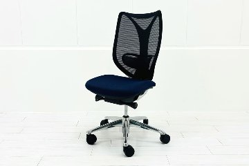 サブリナチェア 中古 オカムラ OKAMURA Sabrina ハイバック 肘無 中古オフィス家具 事務椅子 オフィスチェア ダークブルーの画像