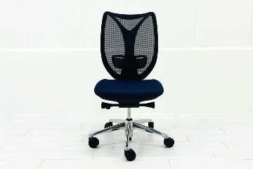 サブリナチェア 中古 オカムラ OKAMURA Sabrina ハイバック 肘無 中古オフィス家具 事務椅子 オフィスチェア ダークブルーの画像