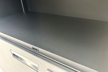 コクヨ エディア 【上下セット】 スチール書庫 3段ラテラル書庫 両開き書庫 中古 収納家具 中古オフィス家具 ブラック ダイヤル錠 900/450/1890の画像