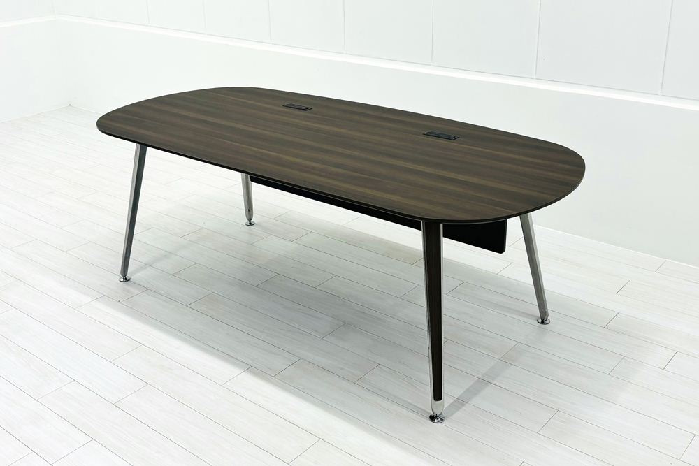 オカムラ プリシード エグゼクティブデスク 中古 幅2100 中古オフィス家具 プライズウッドダーク 2100/100/720の画像