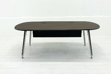 オカムラ プリシード エグゼクティブデスク 中古 幅2100 中古オフィス家具 プライズウッドダーク 2100/100/720の画像