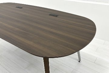 オカムラ プリシード エグゼクティブデスク 中古 幅2100 中古オフィス家具 プライズウッドダーク 2100/100/720の画像