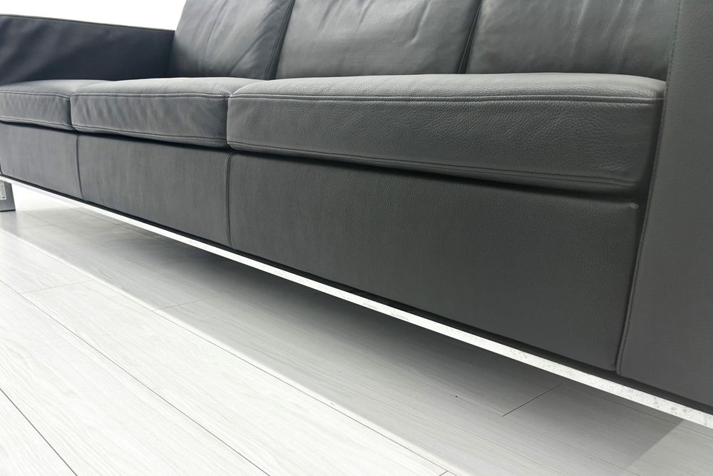 ウォルター・ノル フォスター ノール Knoll 3人掛けソファー 中古 中古オフィス家具 本革 レザー 2160/880/780の画像