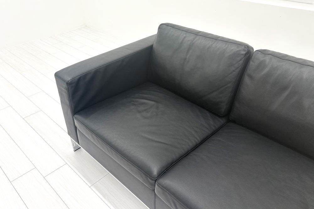 ウォルター・ノル フォスター ノール Knoll 3人掛けソファー 中古 中古オフィス家具 本革 レザー 2160/880/780の画像