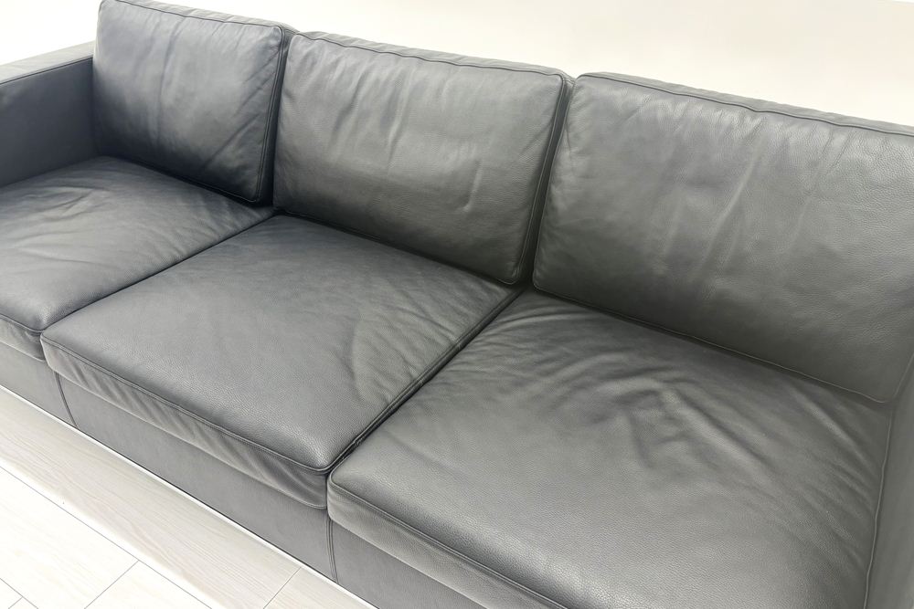 ウォルター・ノル フォスター ノール Knoll 3人掛けソファー 中古 中古オフィス家具 本革 レザー 2160/880/780の画像