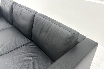ウォルター・ノル フォスター ノール Knoll 3人掛けソファー 中古 中古オフィス家具 本革 レザー 2160/880/780の画像
