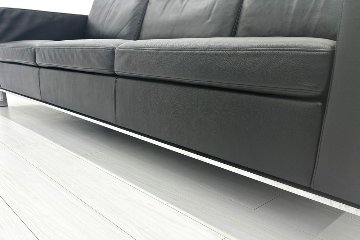 ウォルター・ノル フォスター ノール Knoll 3人掛けソファー 中古 中古オフィス家具 本革 レザー 2160/880/780の画像