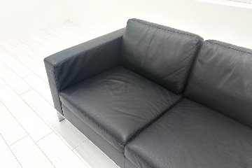 ウォルター・ノル フォスター ノール Knoll 3人掛けソファー 中古 中古オフィス家具 本革 レザー 2160/880/780の画像