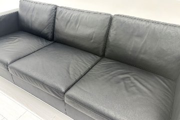 ウォルター・ノル フォスター ノール Knoll 3人掛けソファー 中古 中古オフィス家具 本革 レザー 2160/880/780の画像