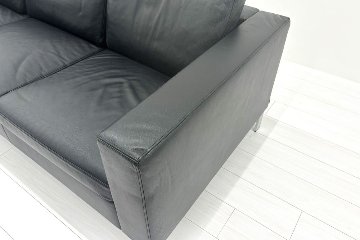 ウォルター・ノル フォスター ノール Knoll 3人掛けソファー 中古 中古オフィス家具 本革 レザー 2160/880/780の画像
