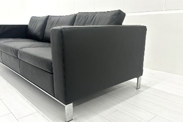 ウォルター・ノル フォスター ノール Knoll 3人掛けソファー 中古 中古オフィス家具 本革 レザー 2160/880/780の画像