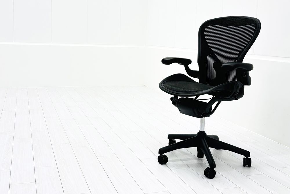 Herman Miller Aeron Chairs アーロンチェア 中古 Bサイズ ライト ハーマンミラー 中古オフィス家具 固定肘 ポスチャーフィットの画像