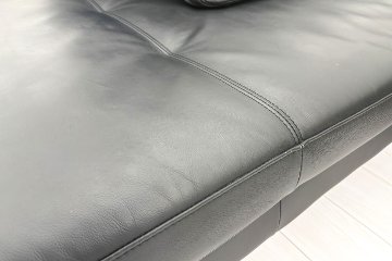 BoConcept ISTRA ボーコンセプト イストラ カウチソファ コーナーソファ 黒本革 レザー 中古オフィス家具の画像