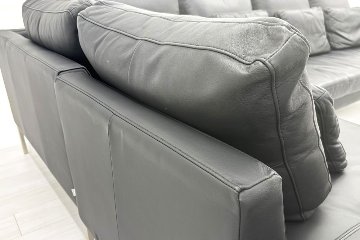 BoConcept ISTRA ボーコンセプト イストラ カウチソファ コーナーソファ 黒本革 レザー 中古オフィス家具の画像
