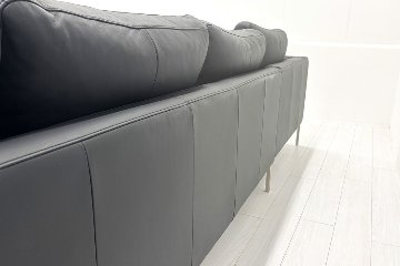 BoConcept ISTRA ボーコンセプト イストラ カウチソファ コーナーソファ 黒本革 レザー 中古オフィス家具の画像