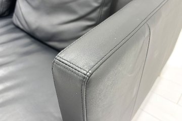 BoConcept ISTRA ボーコンセプト イストラ カウチソファ コーナーソファ 黒本革 レザー 中古オフィス家具の画像