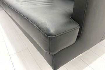 BoConcept ISTRA ボーコンセプト イストラ カウチソファ コーナーソファ 黒本革 レザー 中古オフィス家具の画像