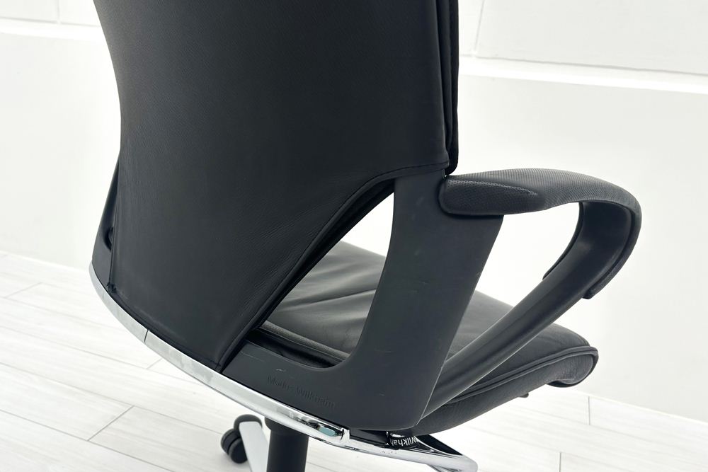  Wilkhahn Modus ウィルクハーン モダスチェア 中古 エグゼクティブチェア マネジメントチェア ブラック 中古オフィス家具 本革張り レザーの画像