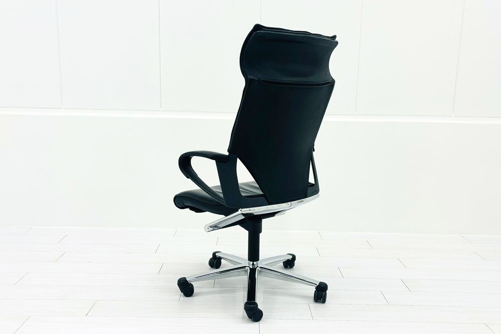  Wilkhahn Modus ウィルクハーン モダスチェア 中古 エグゼクティブチェア マネジメントチェア ブラック 中古オフィス家具 本革張り レザーの画像