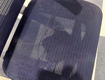 オカムラ バロンチェア 中古 OKAMURA Baron 中古オフィス家具 可動肘 ハイバック 座メッシュ ダークブルーの画像