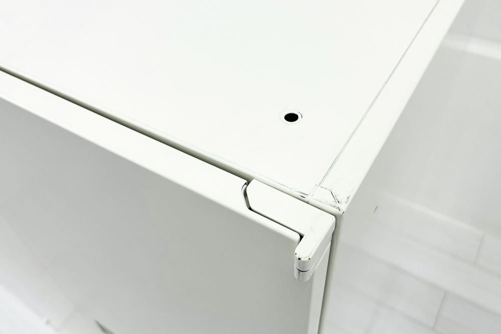 スチール書庫 ホワイト 両開き書庫 スチール 中古 オカムラ レクトライン キャビネット 中古書庫  中古オフィス家具 900/500/1250の画像