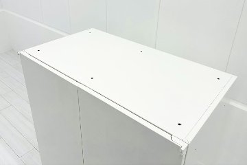 スチール書庫 ホワイト 両開き書庫 スチール 中古 オカムラ レクトライン キャビネット 中古書庫  中古オフィス家具 900/500/1250の画像