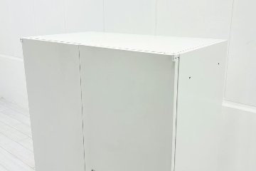 スチール書庫 ホワイト 両開き書庫 スチール 中古 オカムラ レクトライン キャビネット 中古書庫  中古オフィス家具 900/500/1250の画像