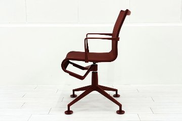 カッシーナ アリアス ローリングフレーム 中古 メッシュ 肘付 Cassina Alias ROLLINGFRAME ミーティングチェア 中古オフィス家具 レッドの画像