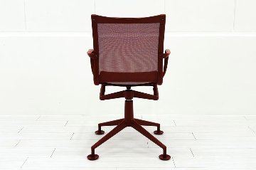 カッシーナ アリアス ローリングフレーム 中古 メッシュ 肘付 Cassina Alias ROLLINGFRAME ミーティングチェア 中古オフィス家具 レッドの画像