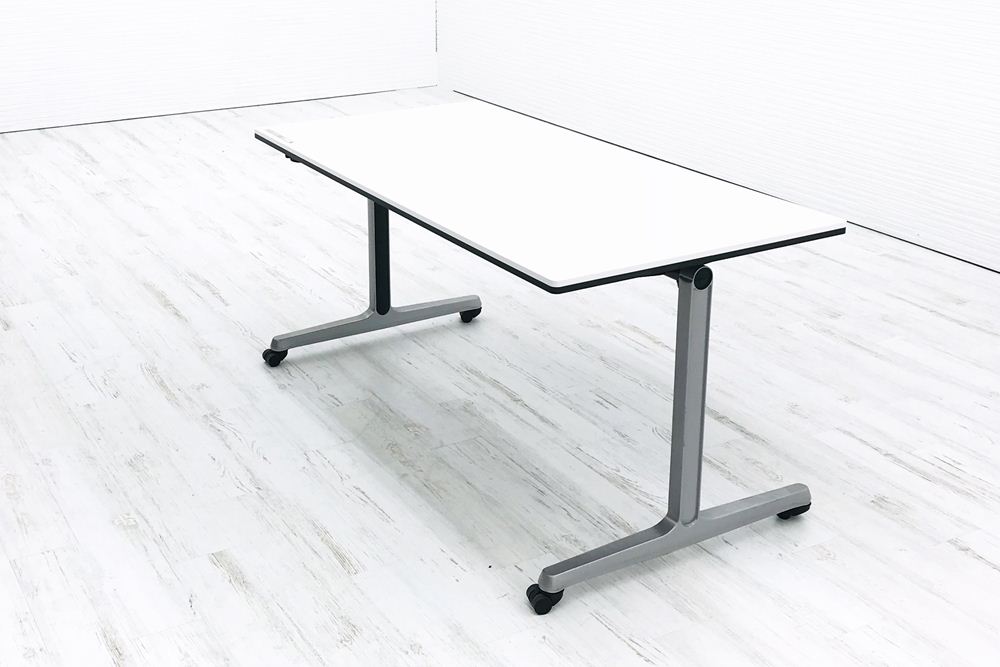 オカムラ インターアクト ミーティングテーブル 中古 W1500×D750×H720 幅1500 会議机 テーブル 81D41B 中古オフィス家具 キャスター付の画像