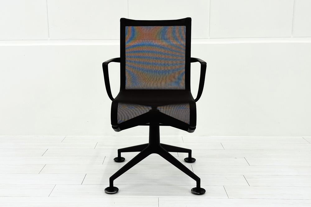 カッシーナ アリアス ローリングフレーム 中古 メッシュ 肘付 Cassina Alias ROLLINGFRAME ミーティングチェア 中古オフィス家具 ブラウンの画像