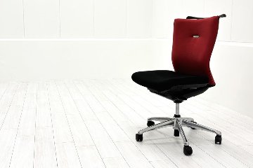 フィーゴチェア オカムラ 2016年製 フィーゴ 中古 オフィスチェア レッド ミドルバック  中古オフィス家具の画像