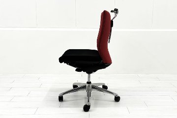 フィーゴチェア オカムラ 2016年製 フィーゴ 中古 オフィスチェア レッド ミドルバック  中古オフィス家具の画像