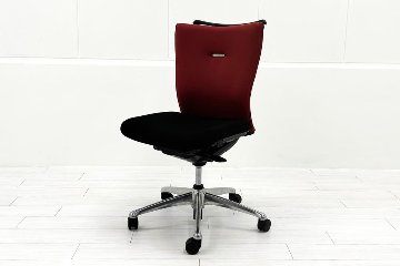 フィーゴチェア オカムラ 2016年製 フィーゴ 中古 オフィスチェア レッド ミドルバック  中古オフィス家具の画像