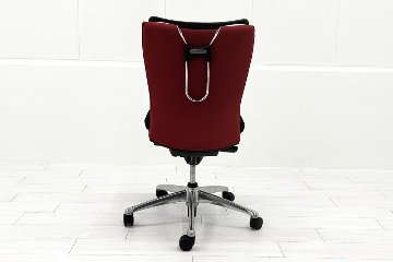 フィーゴチェア オカムラ 2016年製 フィーゴ 中古 オフィスチェア レッド ミドルバック  中古オフィス家具の画像