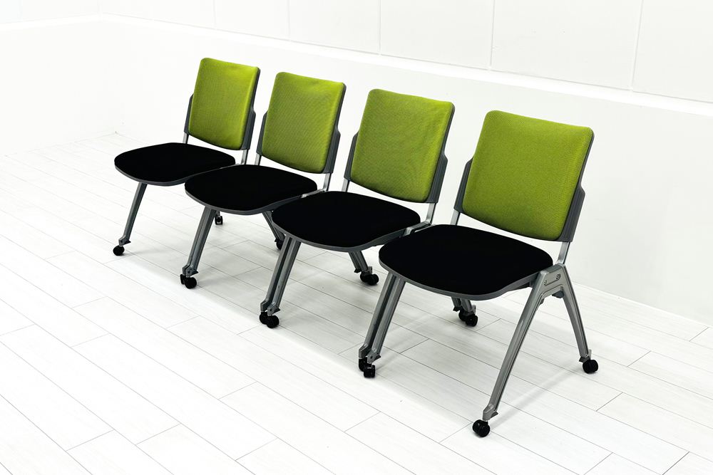 【4脚セット】 ウチダ ミーティングチェア 中古オフィスチェア パイプ椅子 内田洋行 スタッキングチェア 中古オフィス家具 MX-52の画像