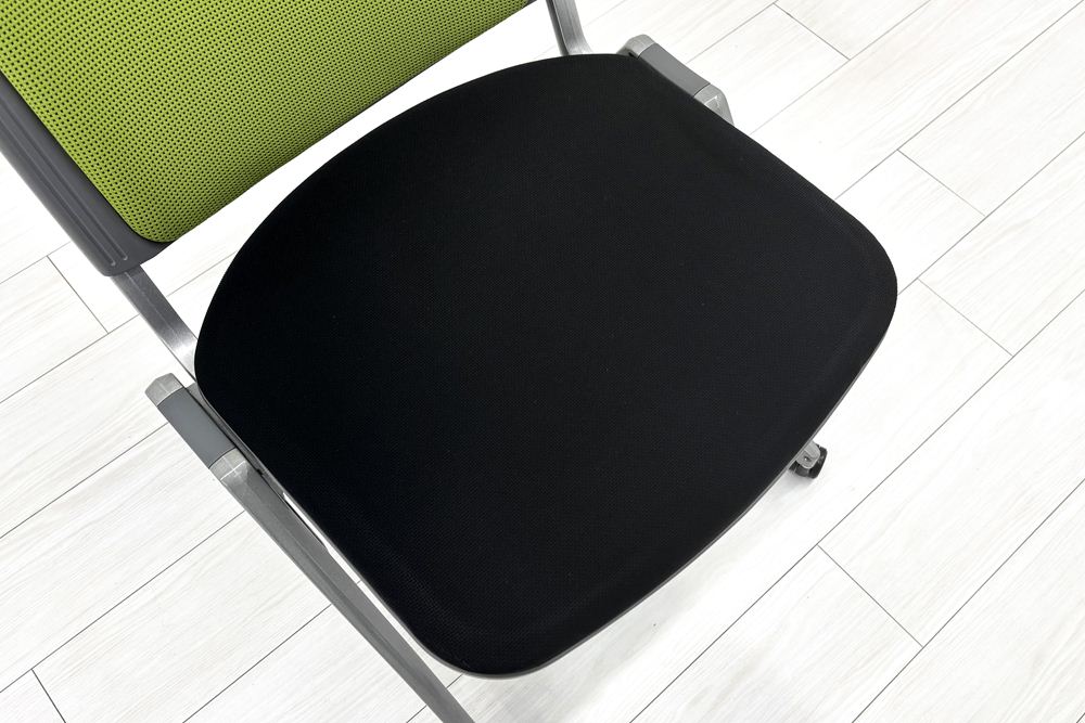 【4脚セット】 ウチダ ミーティングチェア 中古オフィスチェア パイプ椅子 内田洋行 スタッキングチェア 中古オフィス家具 MX-52の画像