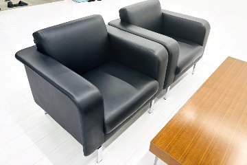 オカムラ 中古 応接セット 【4点セット】 OKAMURA 応接家具 レザー 応接ソファ 応接ソファー 中古オフィス家具の画像