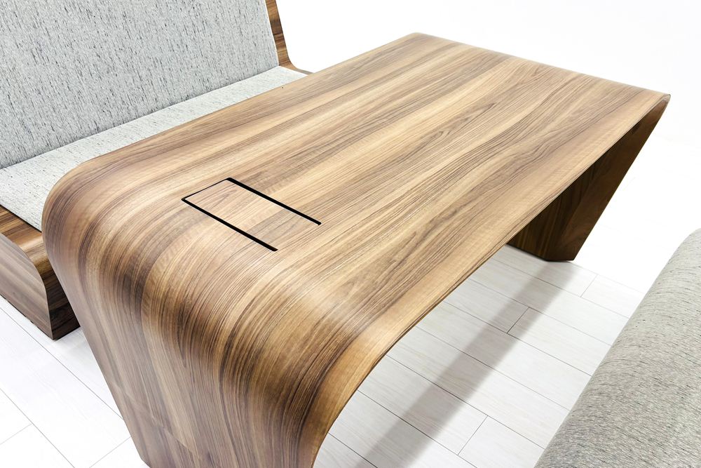 201° 【3点セット】LTL - SOFA ハイバックベンチ LTL - DESK ミーティングテーブル 中古 中古オフィス家具の画像