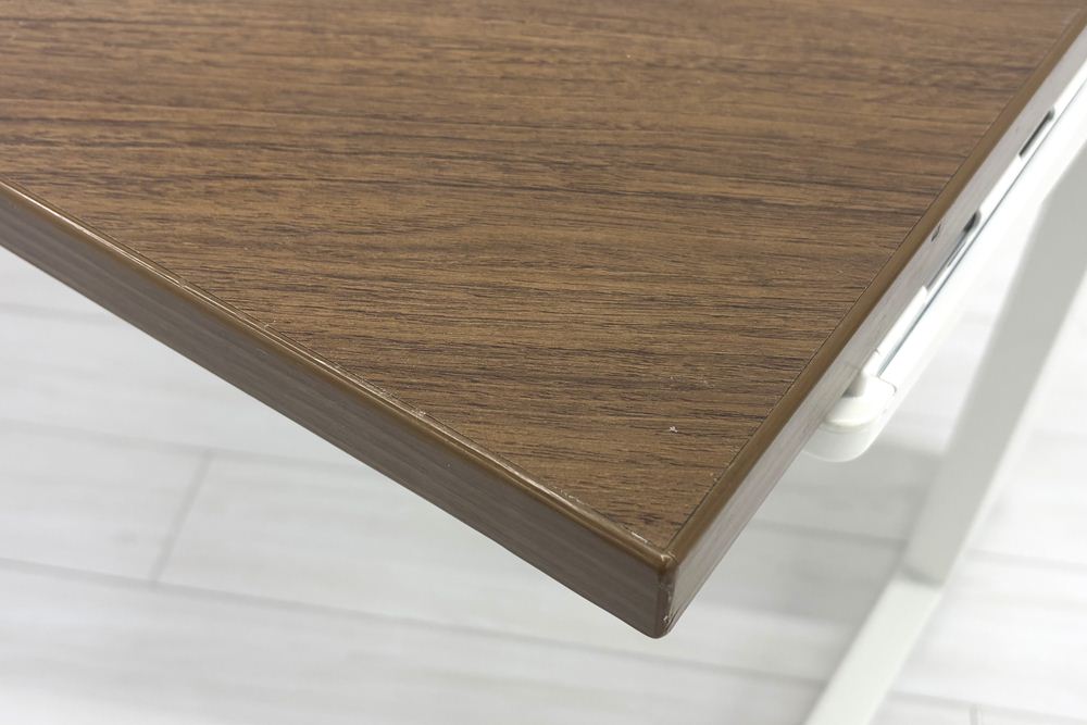 【3台セット】 オカムラ ブーメランデスク 120° 1100mm 中古 事務机 中古オフィス家具 ダークブラウン系色の画像