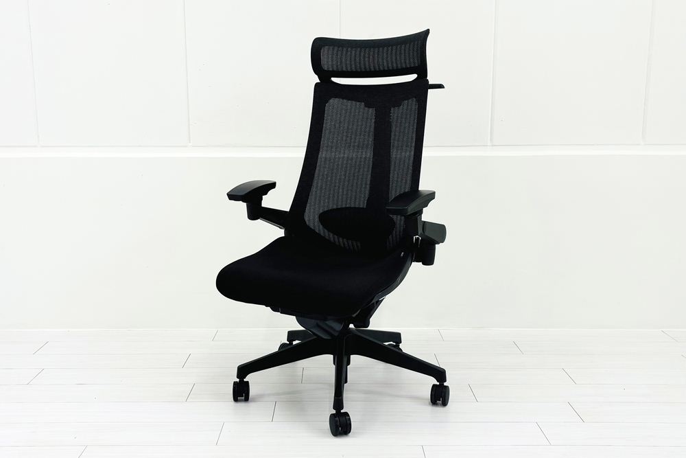イトーキ アクトチェア 2023年製 中古 エクストラハイバック Act 事務椅子 ITOKI 中古オフィス家具 ブラックの画像